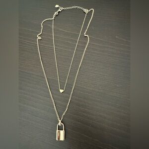 Park Lane Gold Heart and Lock Necklace